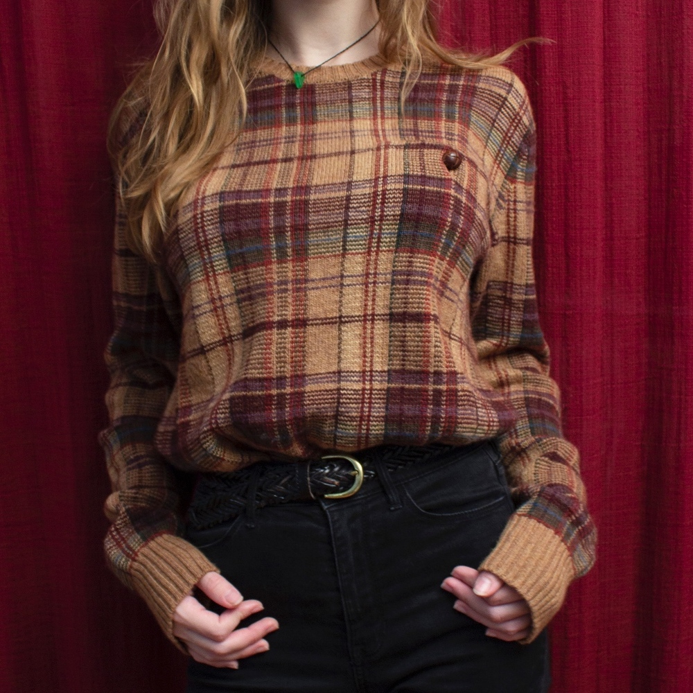 Plaid Crew Neck Sweater (Polo by Ralph Lauren)